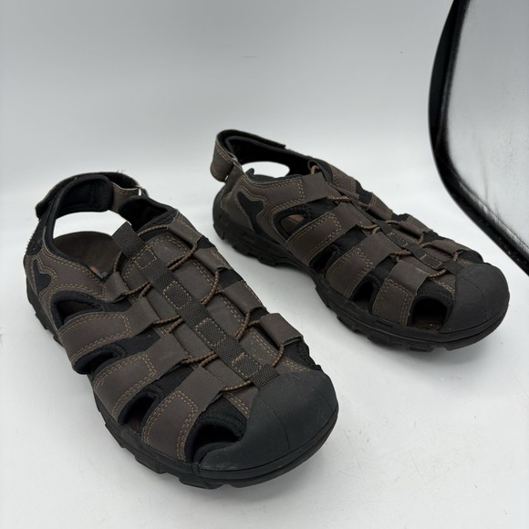 Skechers Sandals Mens Size 8 Gander Liveoak 64382 Fisherman Brown - Picture 1 of 10